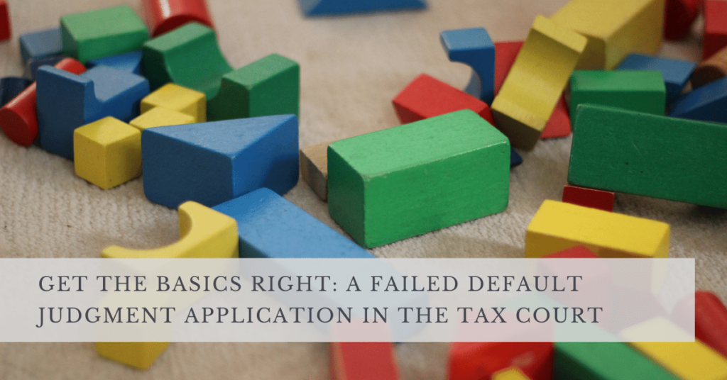 FAILED DEFAULT JUDGMENT APPLICATION