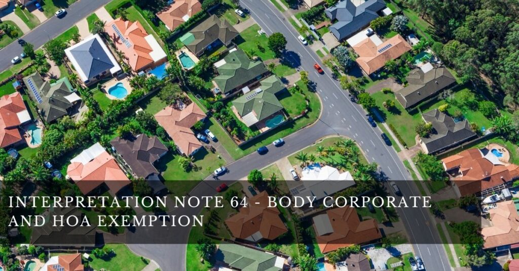Interpretation Note 64 BC and HOA exemption feature image explaining South African tax exemption rules