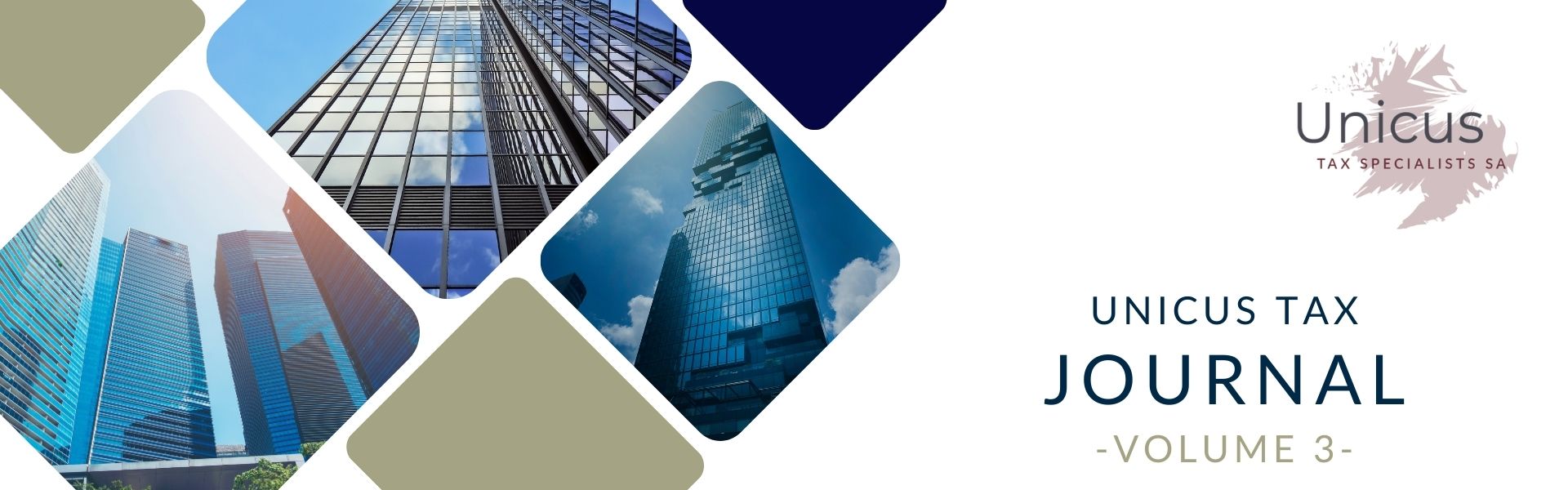 Journal Volume 3 cover image featuring tax and legal insights from Unicus Tax