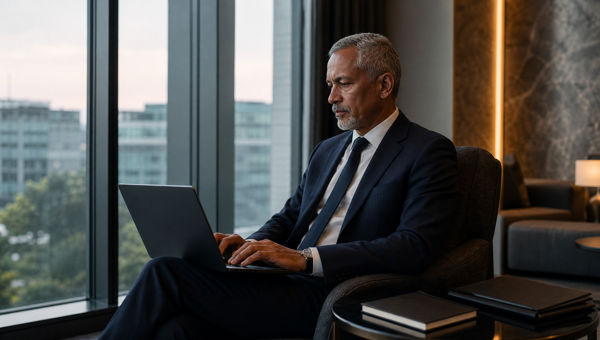 Professional reviewing a voluntary disclosure matter in a modern corporate office.