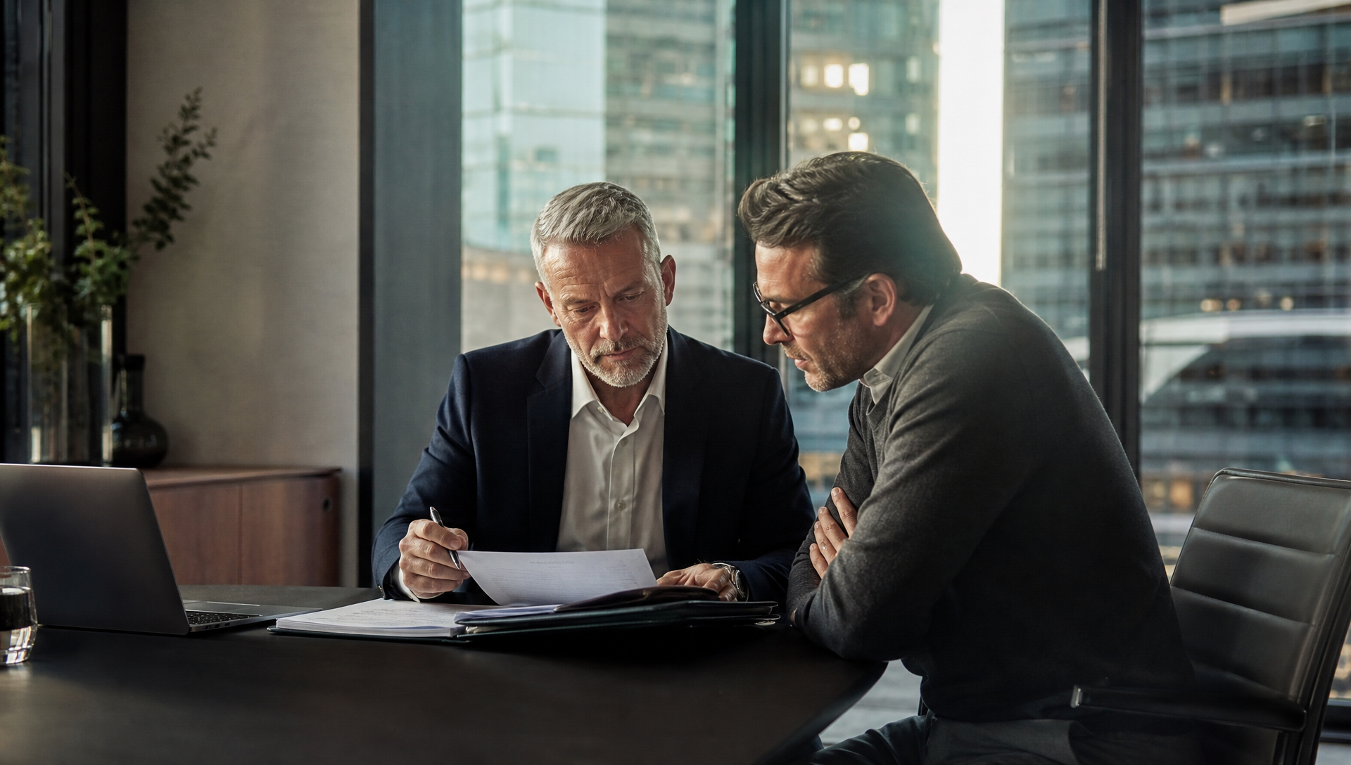 Senior South African tax professional considering a serious SARS matter in a premium office.